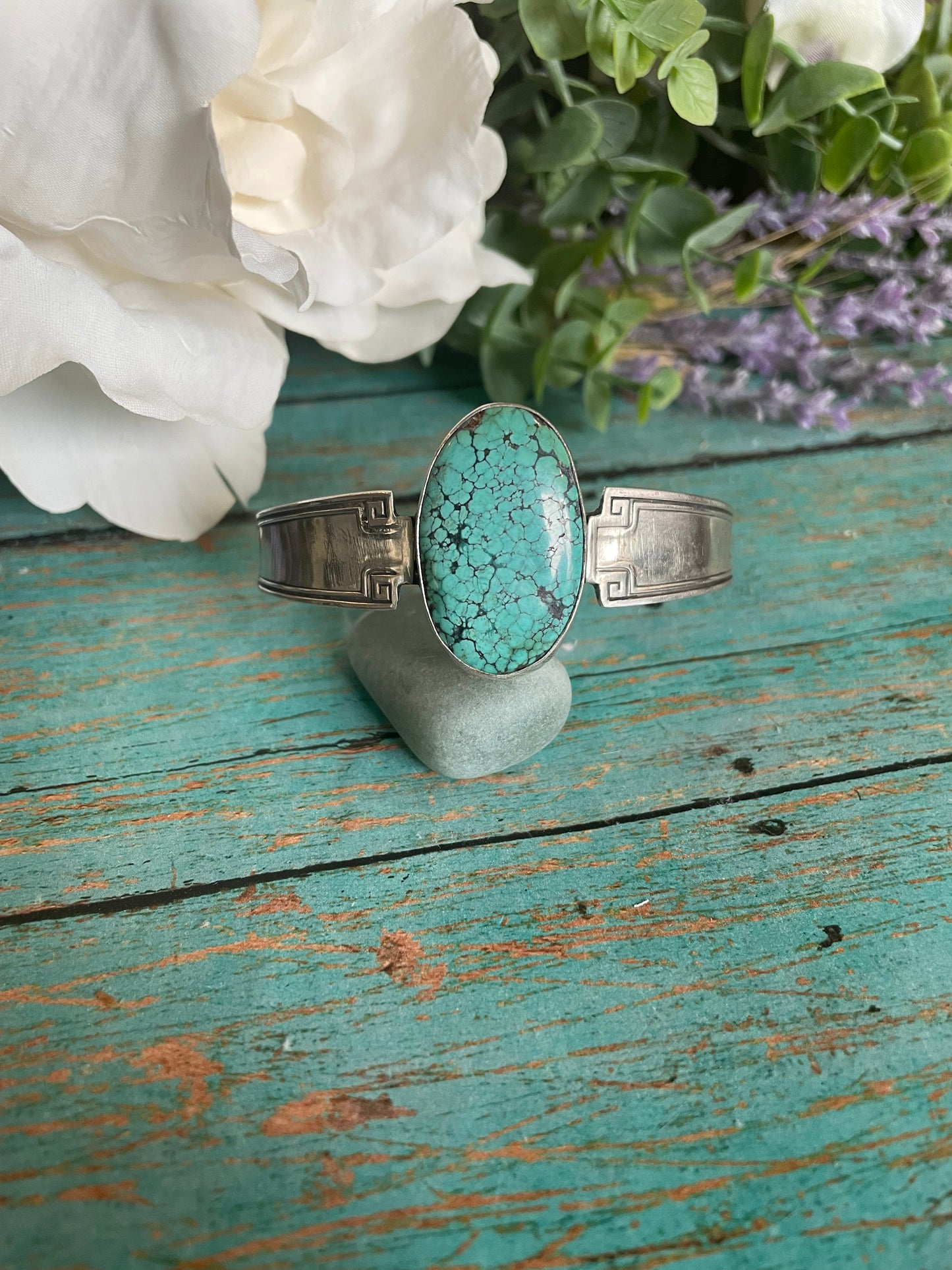 Turquoise statement spoon cuff