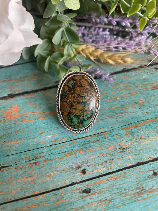 Boulder turquoise statement ring