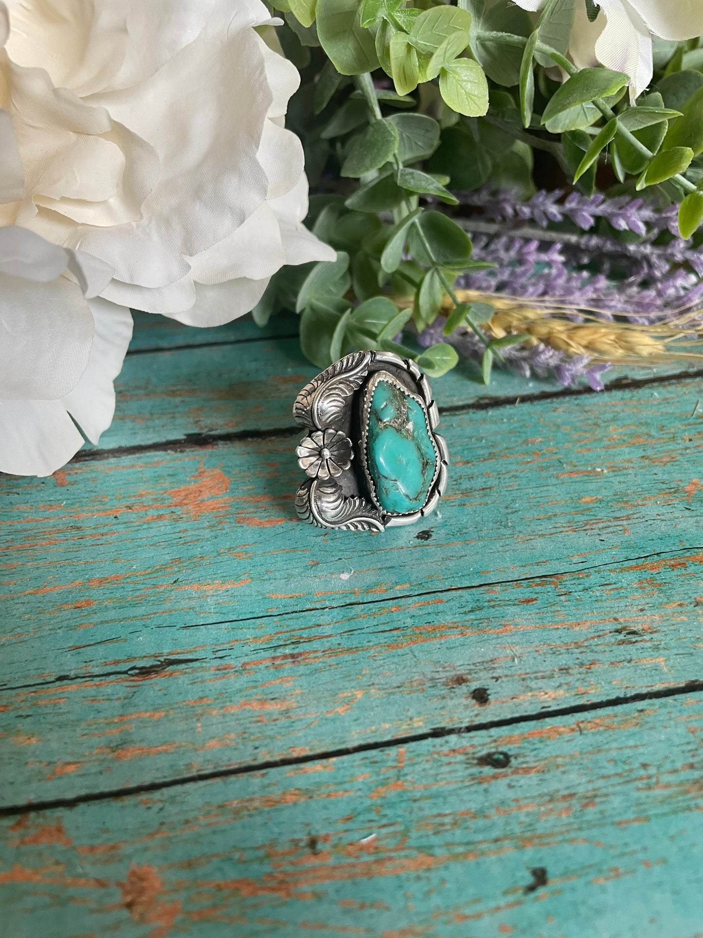 Turquoise nugget ring