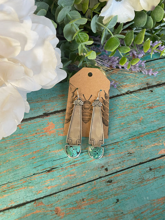 Turquoise spoon earrings