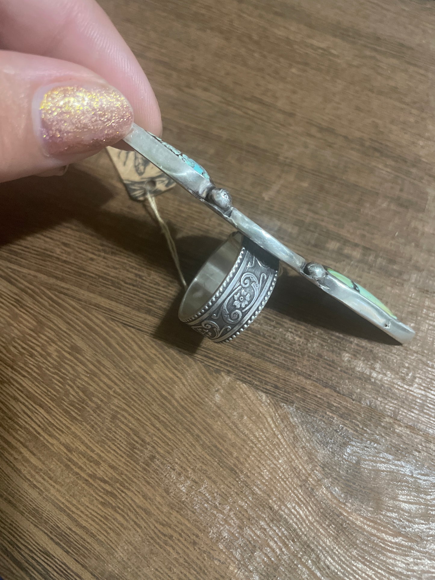 Turquoise and Buffalo nickel ring