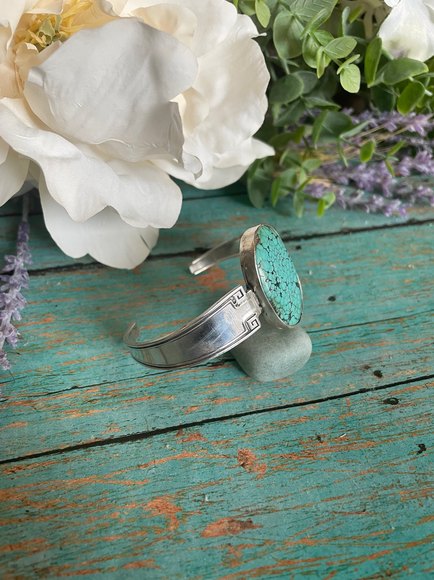 Turquoise statement spoon cuff