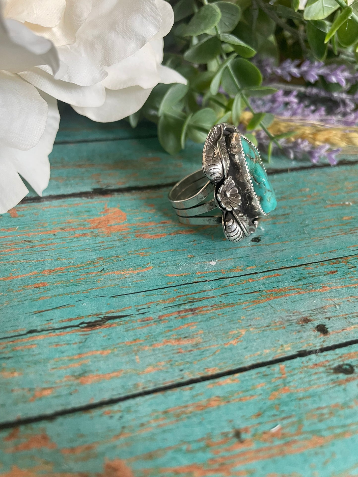 Turquoise nugget ring