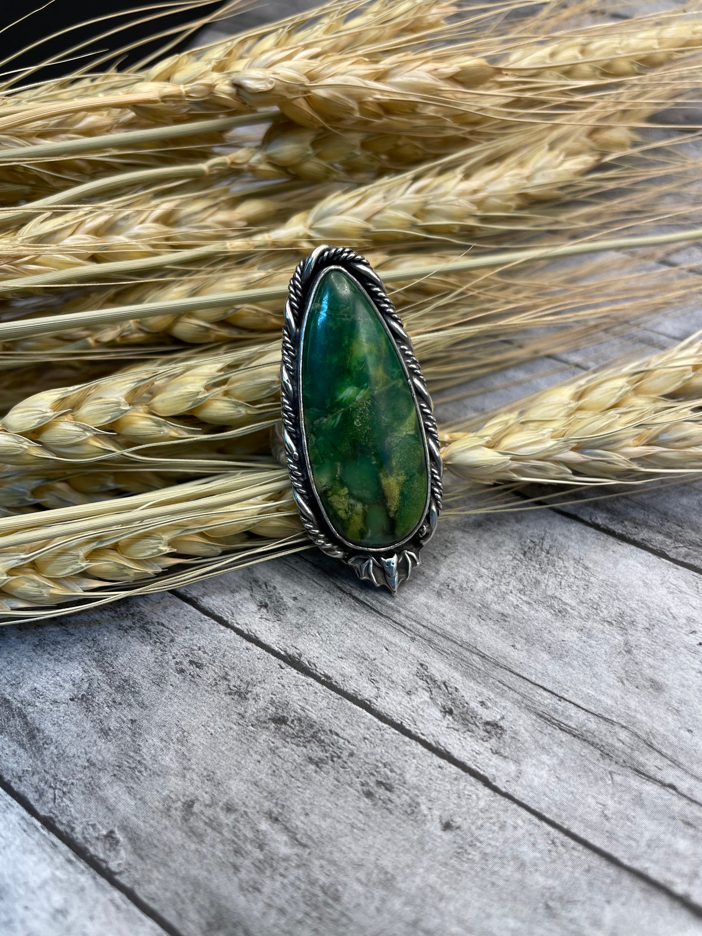 Paisley Dreams variscite bat ring