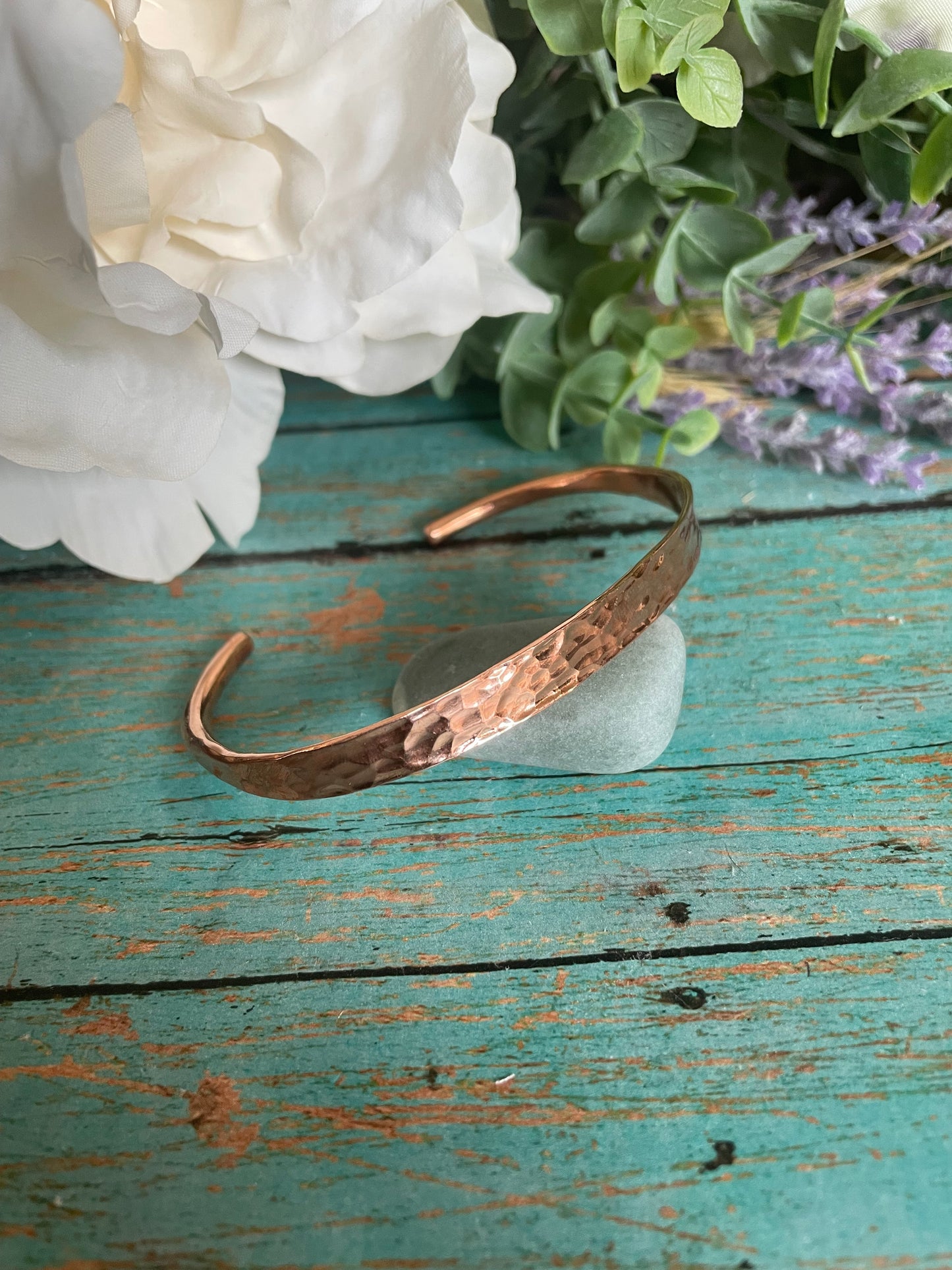 Large Hammered Copper Cuff