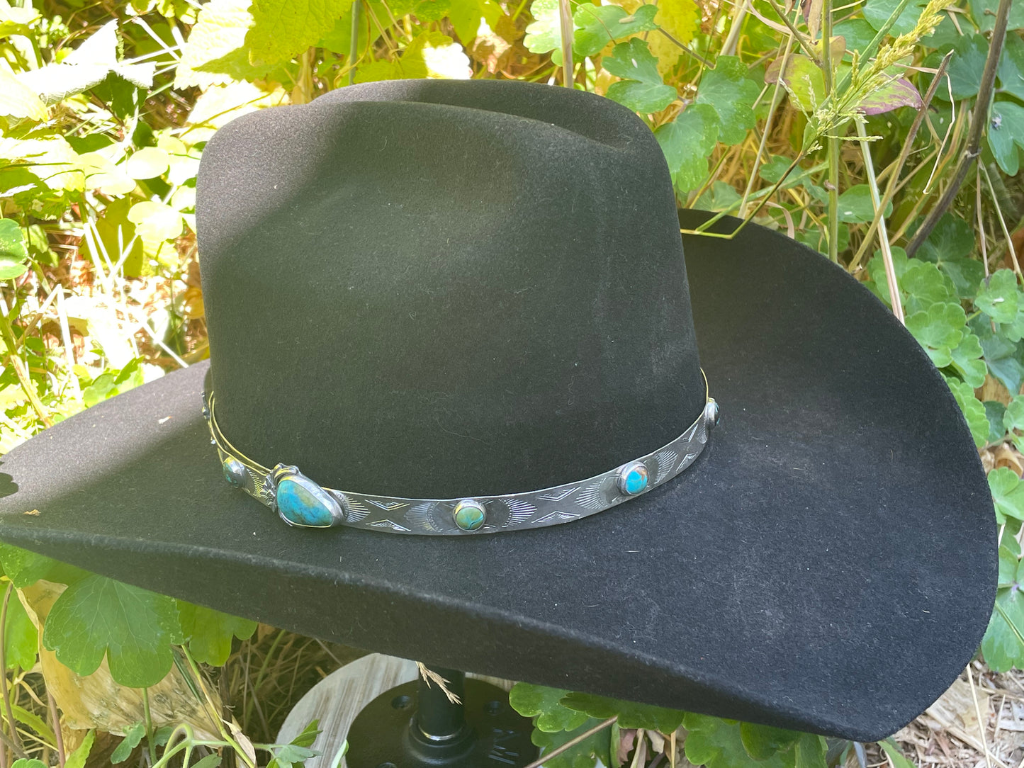 Lucky Rabbit Turquoise and Sterling Hat Band